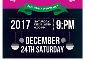 歡樂圣誕節(jié)平安夜派對促銷活動 高清PSD素材與模板分享